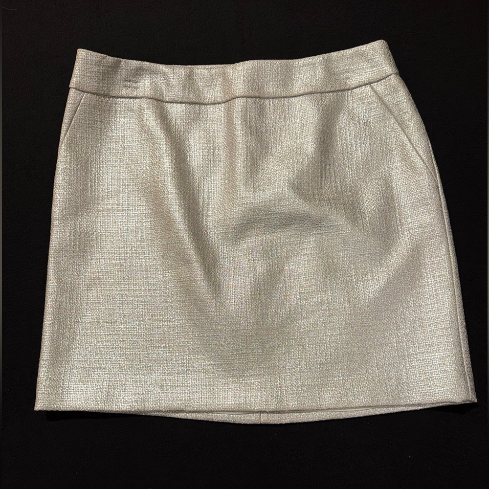 White House Black Market Metallic Tweed Boot Mini Skirt Women’s Size 8 NWT